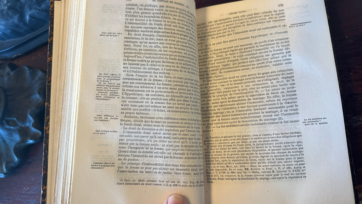 Historical French legal book titled "Répétitions Écrites sur le Code Civil" (Vol 3), 1883 Paris.