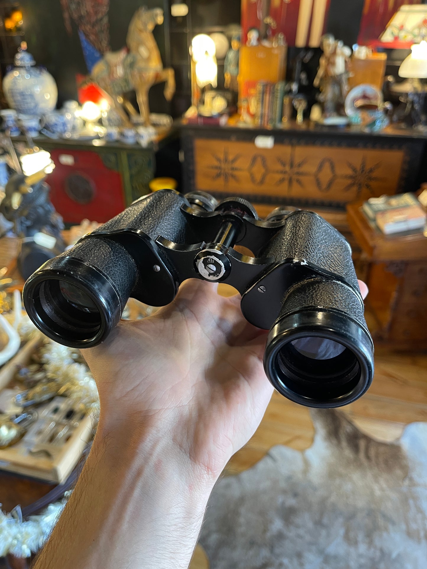 Vintage Ancron Coated Lens Binoculars 7x35 Field 6° No. 93572 with Case & Lens Caps - Circa 1950