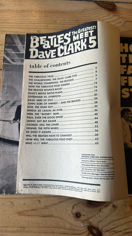 Vintage 1964 The Beatles Meet The Dave Clark Five Magazine | Rare 60s British Invasion Memorabilia