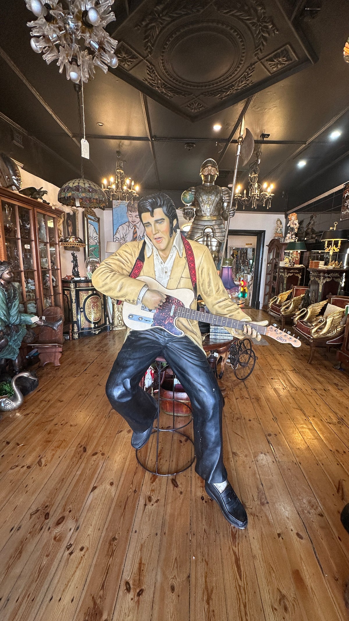 Life-Size Elvis Presley Fibreglass Statue – Seated with Guitar