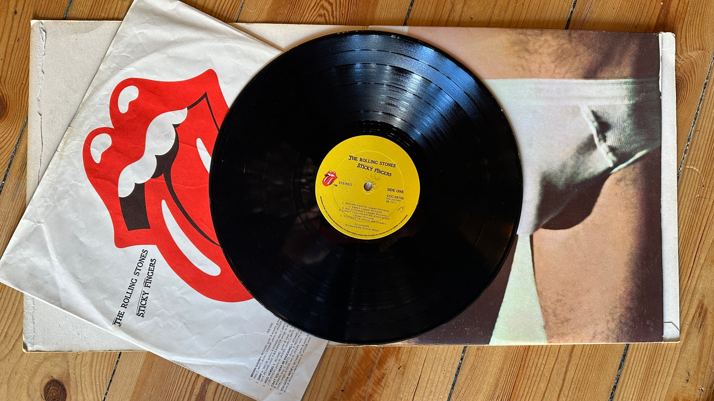 Rolling Stones vinyl “Sticky Fingers”featuring the iconic Andy Warhol design