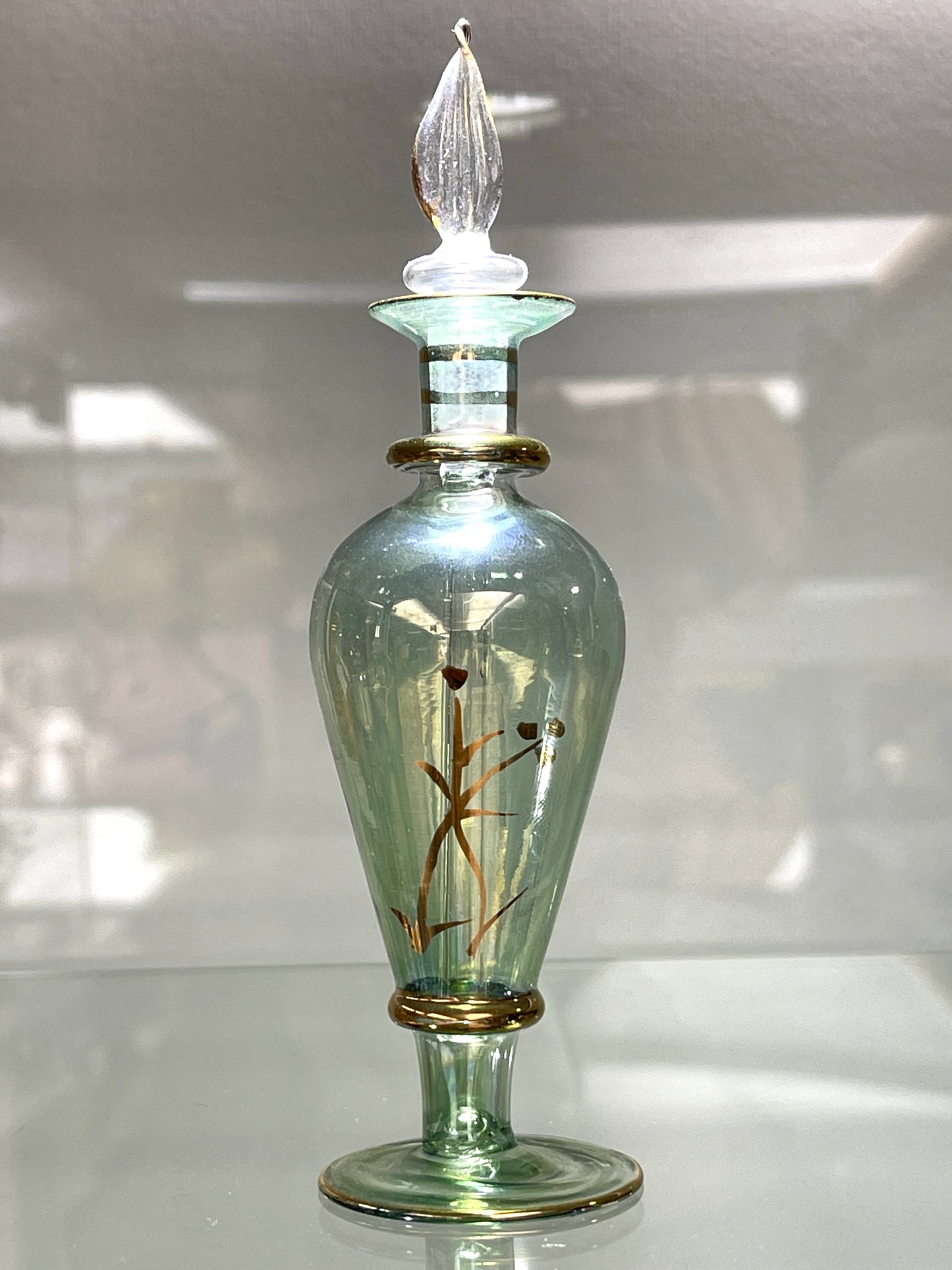 Vintage Hand-Blown Egyptian Perfume Bottle with Dropper