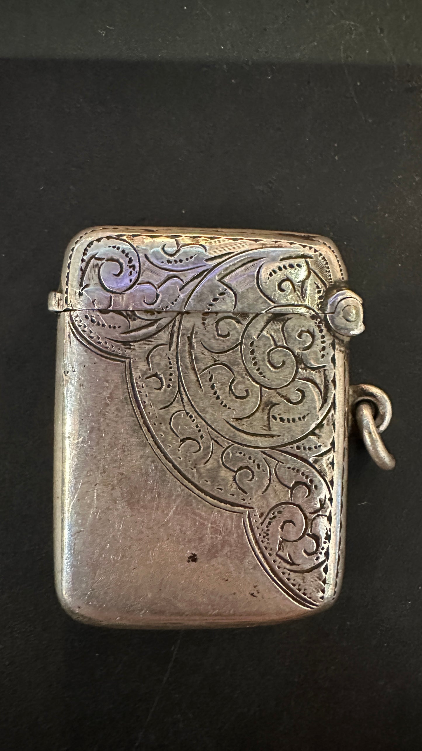 Antique Edwardian Sterling Silver Vesta Case, Birmingham 1904