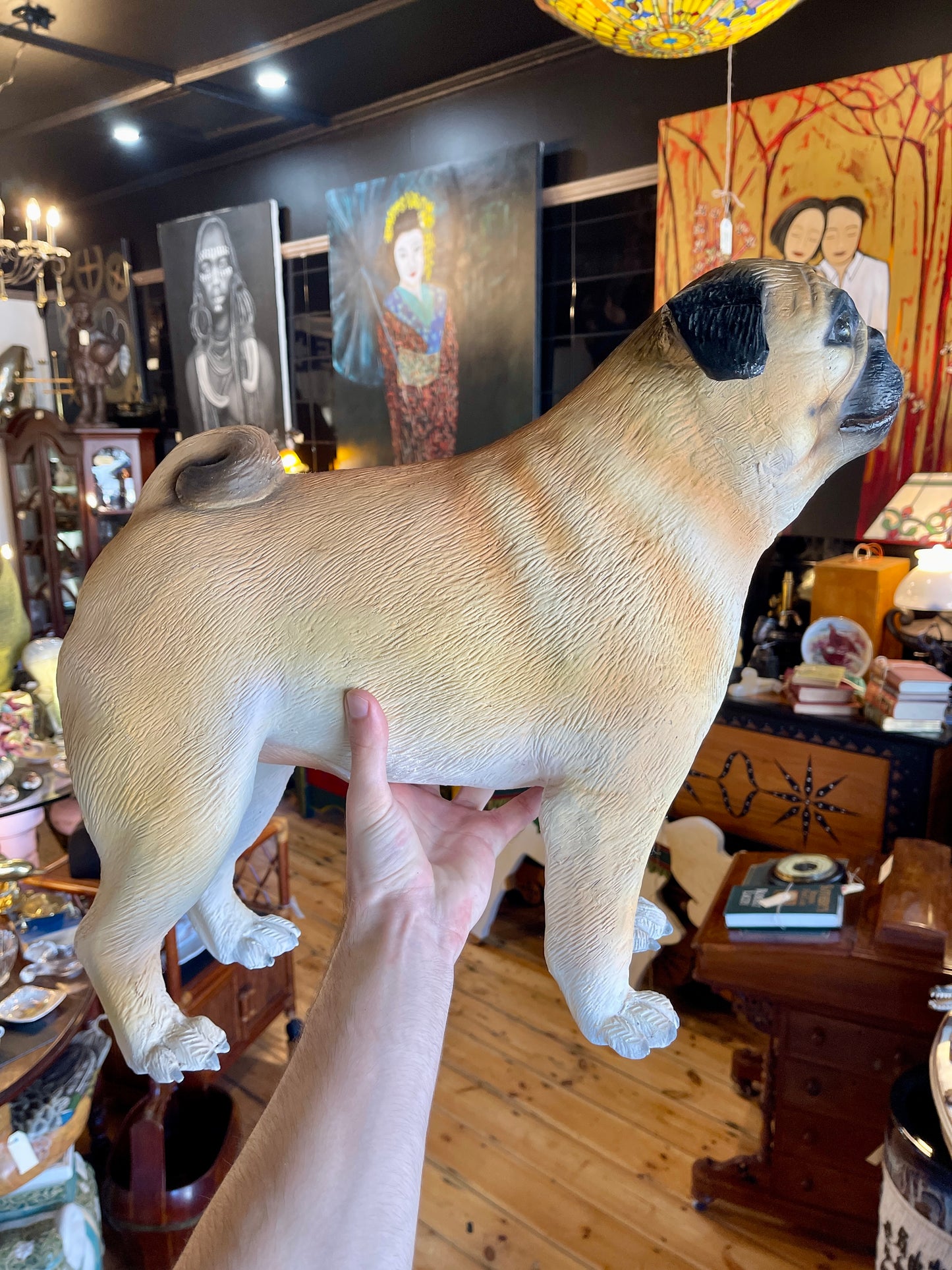 Life-size Fibreglass Pug Statue - Realistic Dog