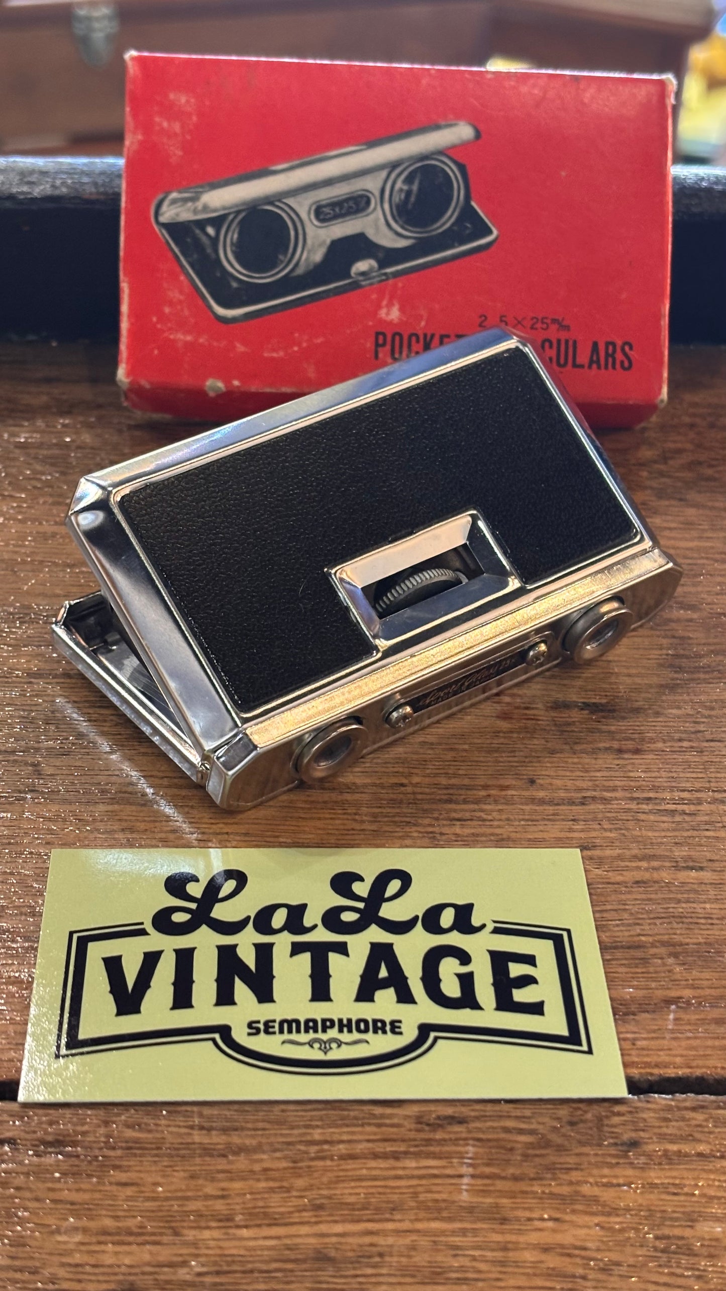 Vintage Japanese Pocket Binoculars – 2.5x25 Sport Glass with Original Box