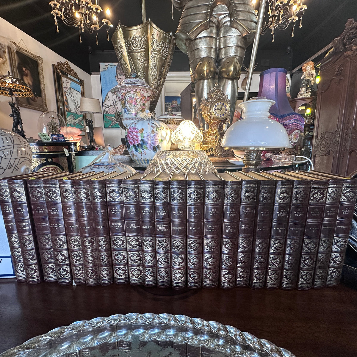 Vintage collection of Sir Walter Scott novels published by Heron Books, London