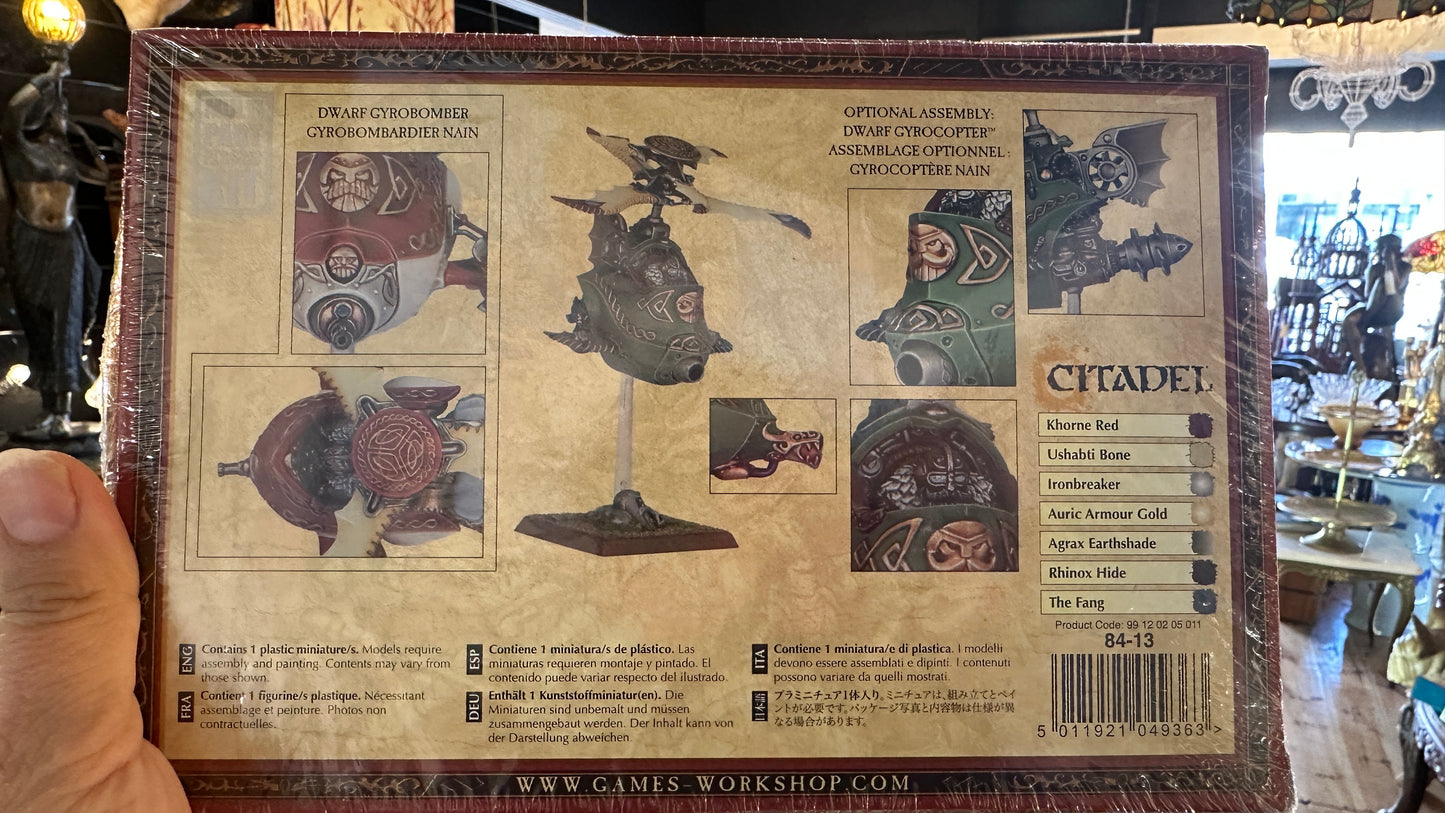 Warhammer Fantasy Battles Dwarf Gyrobomber miniature kit manufactured by Citadel