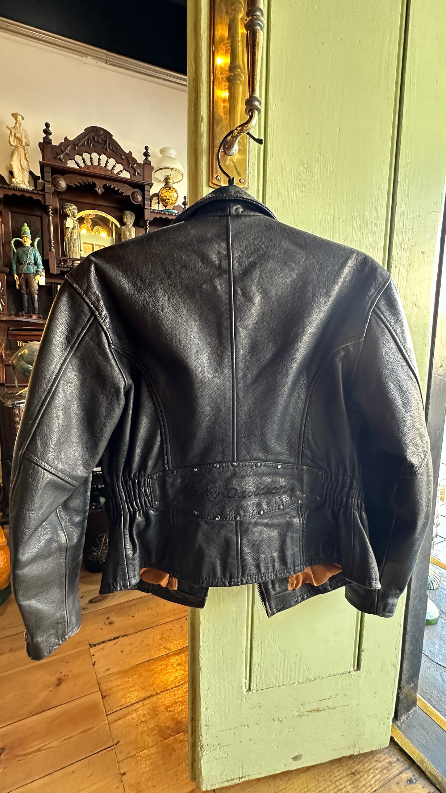 Vintage Harley Davidson Leather Ladies Jacket, Size Small-Women’s