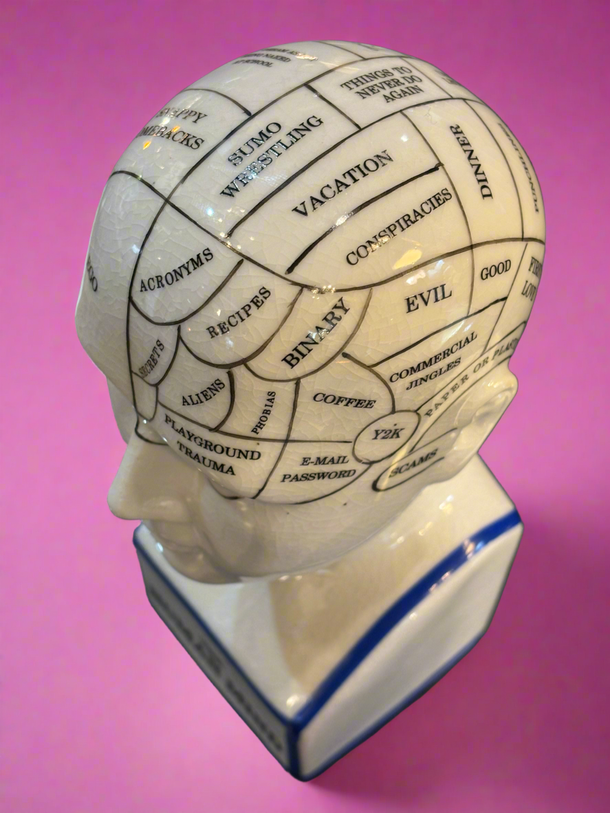 The Human Mind Phrenology Head Ceramic Statue