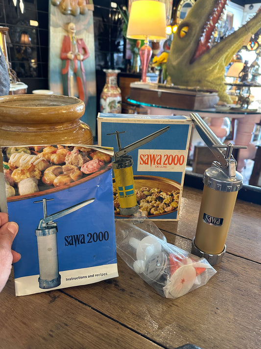 Vintage Sawa 2000 Deluxe Cookie Press Made in Sweden Complete Set 16 Patterns GC