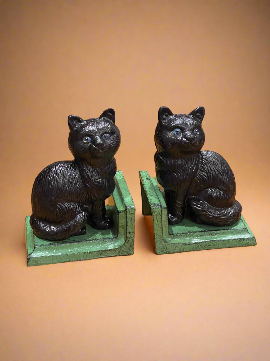 Black Cat Cast Iron Bookends