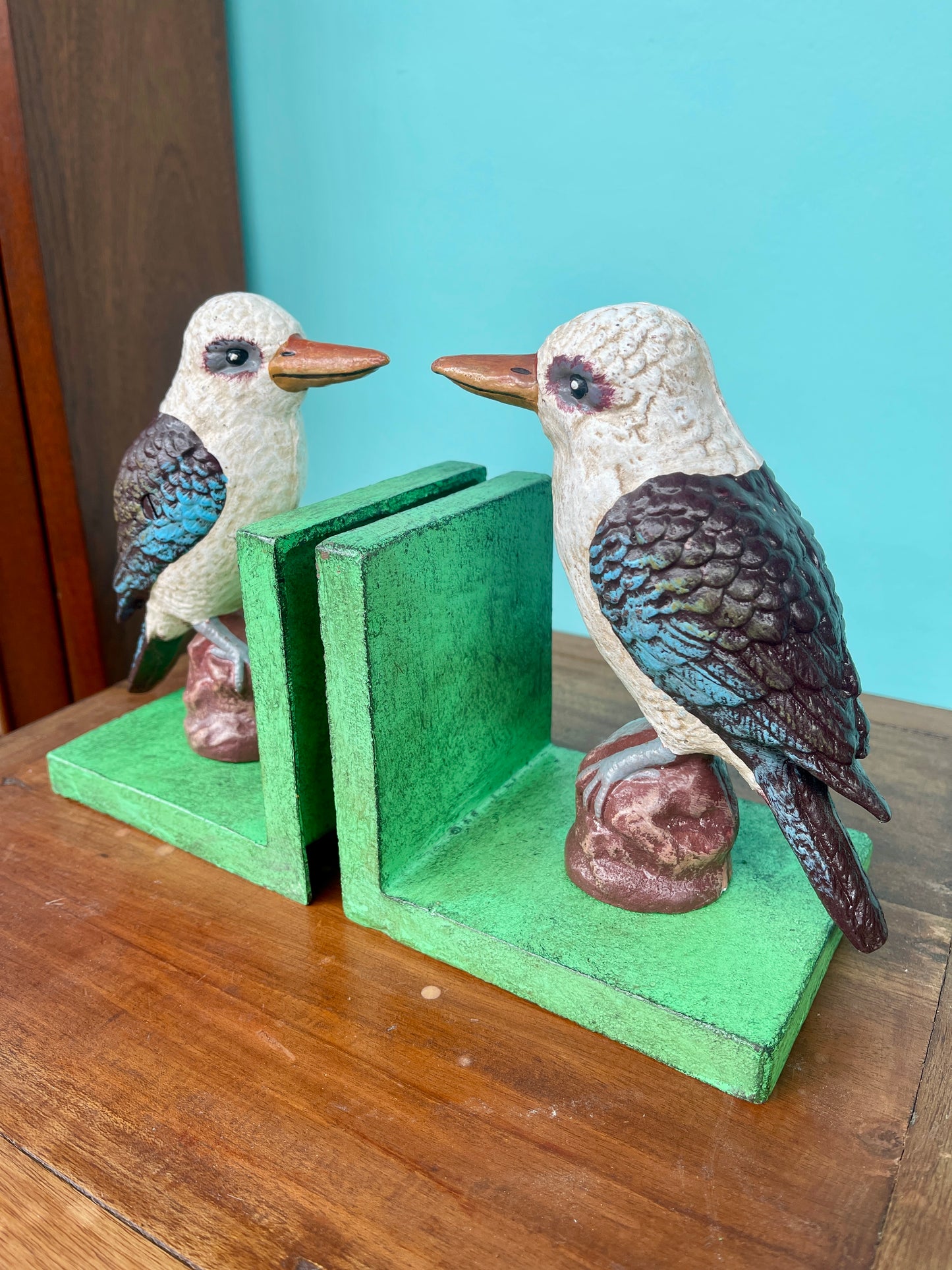 Cast Iron Kookaburra Bird Bookends