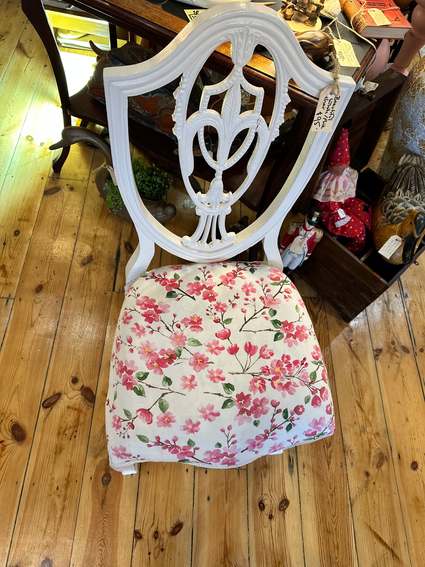 Chair - Vintage Shield Back with beautiful upholstery