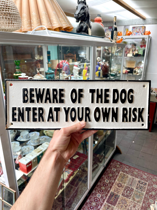 Beware of the Dog Cast Iron Sign