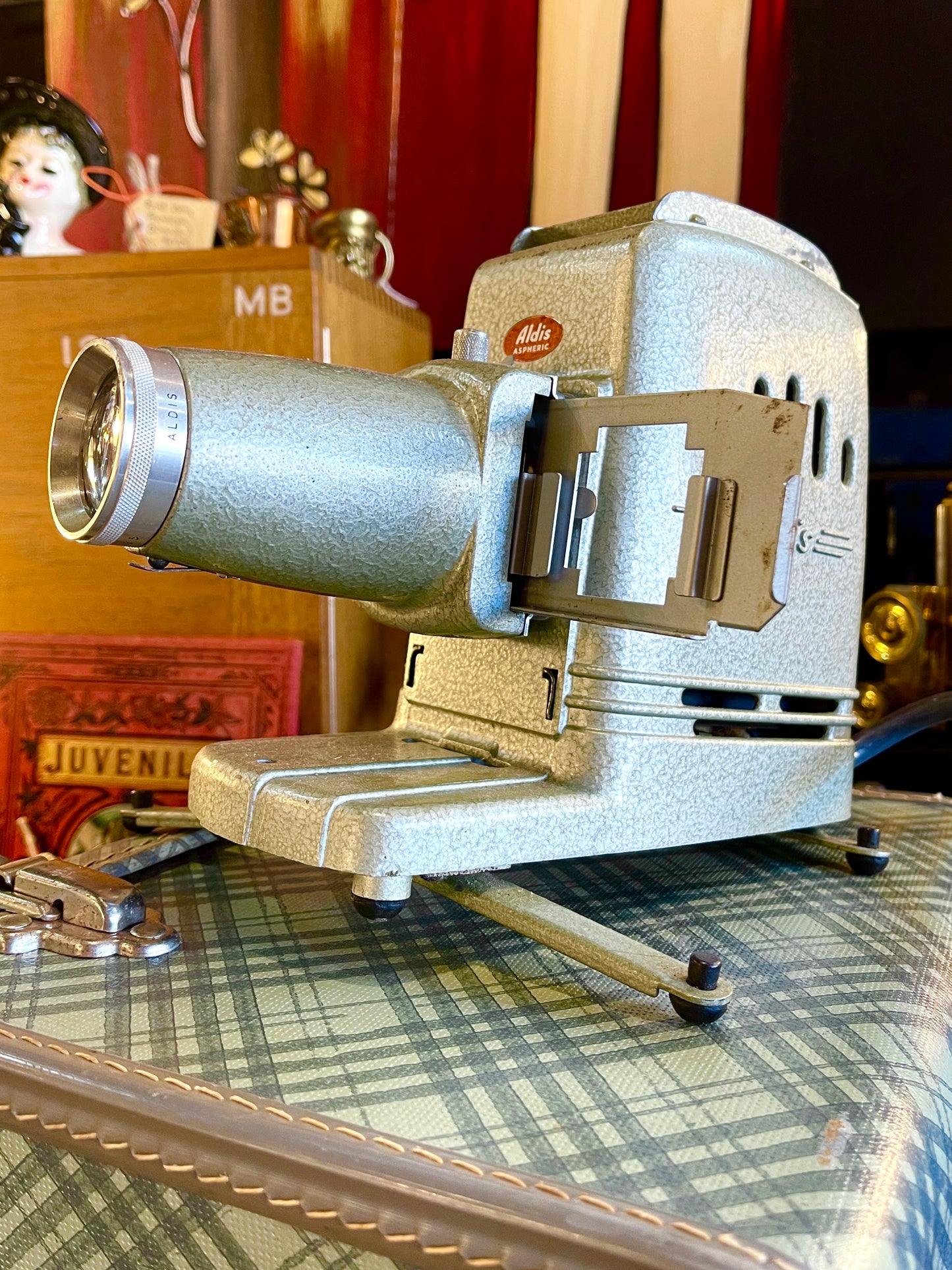 Vintage ALDIS Slide Projector with Original Case - Circa 1950s