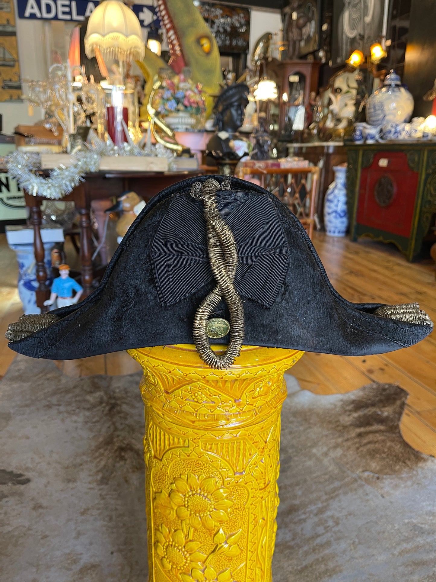 Early Australian Navy Bicorn Hat c.1860–1900 & Original Case – E. Cutler Military Tailor London