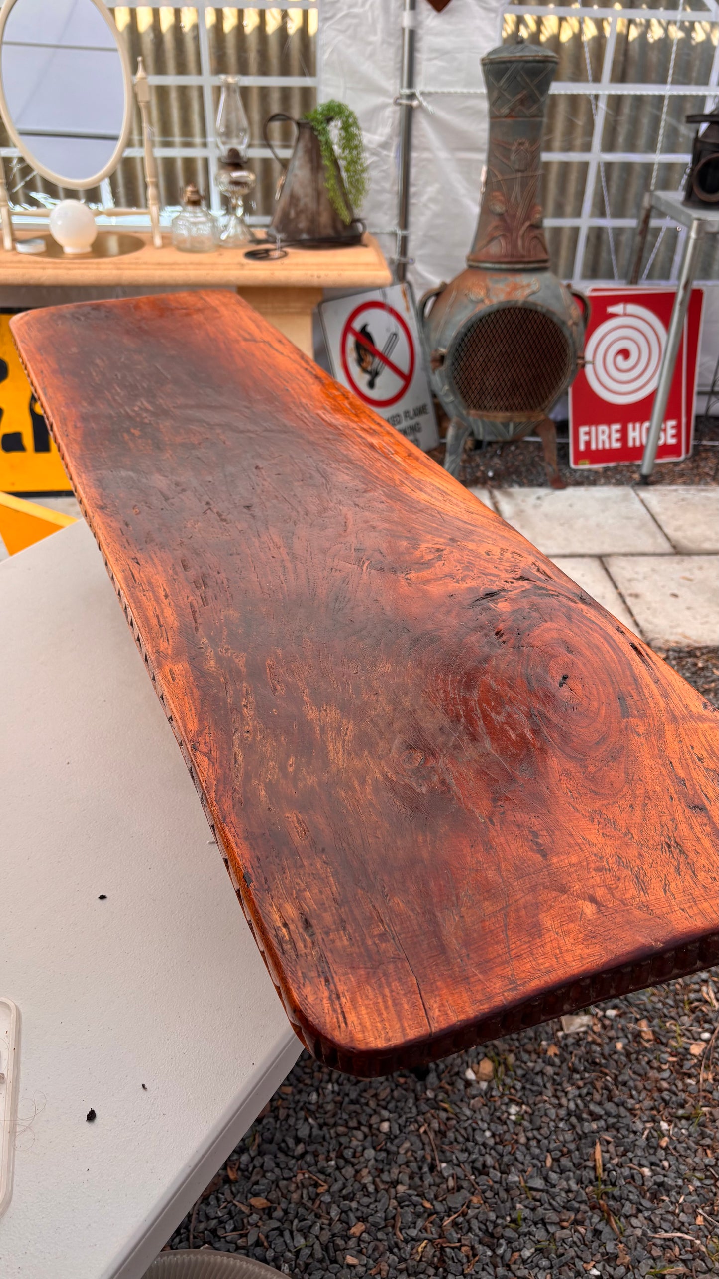 Vintage Papua New Guinea Crocodile Carved Coffee Table – Handcrafted Tribal Art