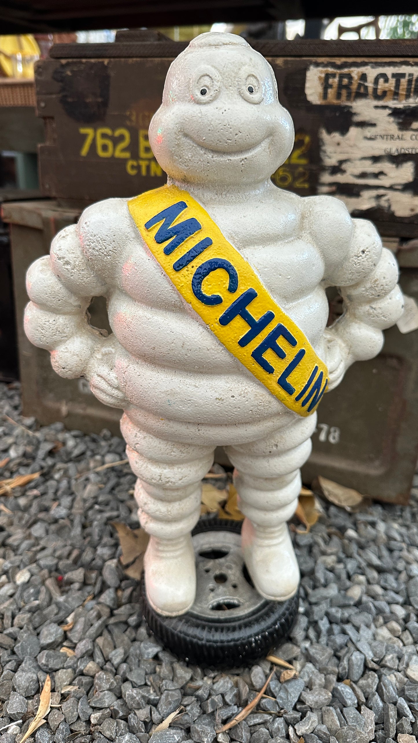 Michelin Man Standing on Tyre, Cast Iron