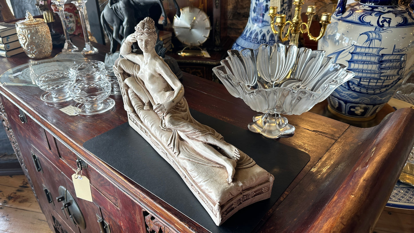 Neoclassical Reclining Classical Female Figure /Goddess Sculpture