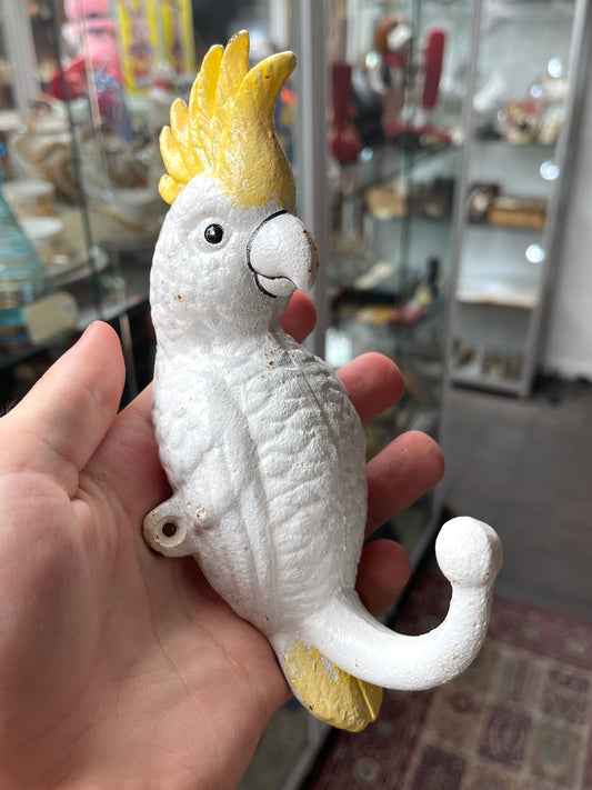 Cast Iron Sulphur-Crested Cockatoo Wall Hook – Priced Each (Many Available)