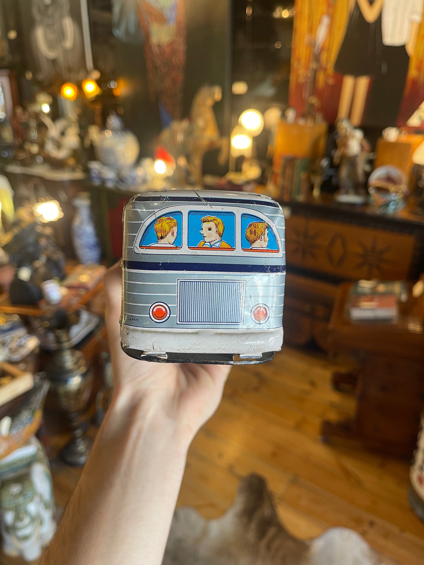 Vintage 1960s Tin Toy Litho Greyhound Friction Bus – Made in Japan