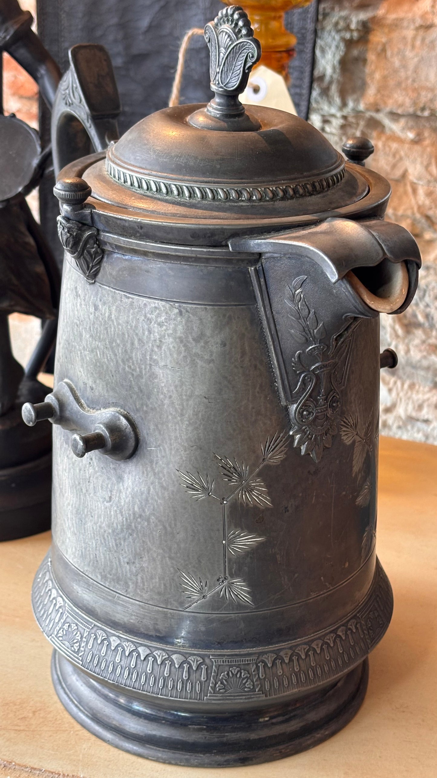 Victorian Reed & Barton Pewter Hot Water Urn – 32cm