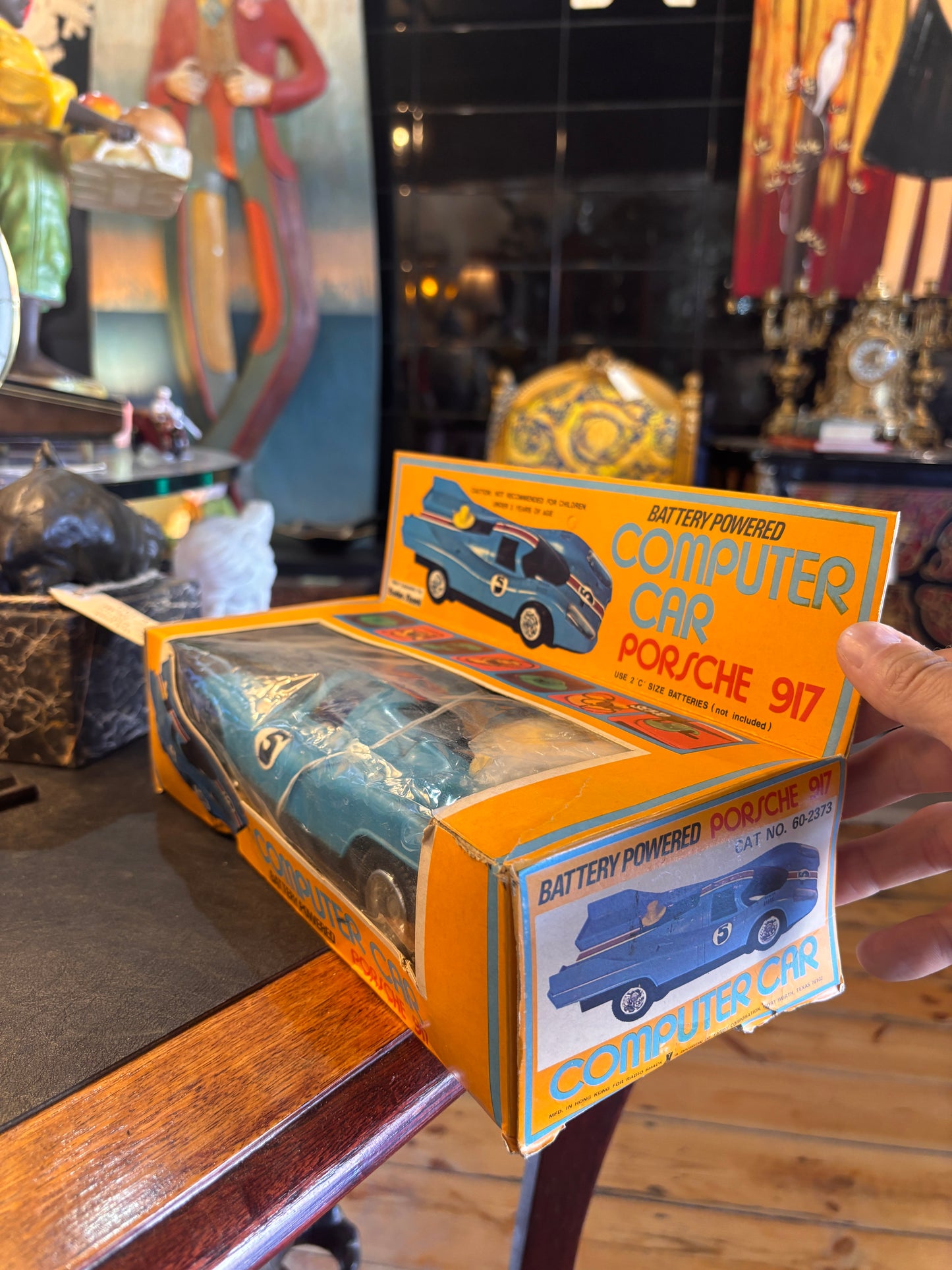 Vintage Radio Shack Battery Powered Computer Car Porsche 917 – Made in Hong Kong – Boxed 1970s