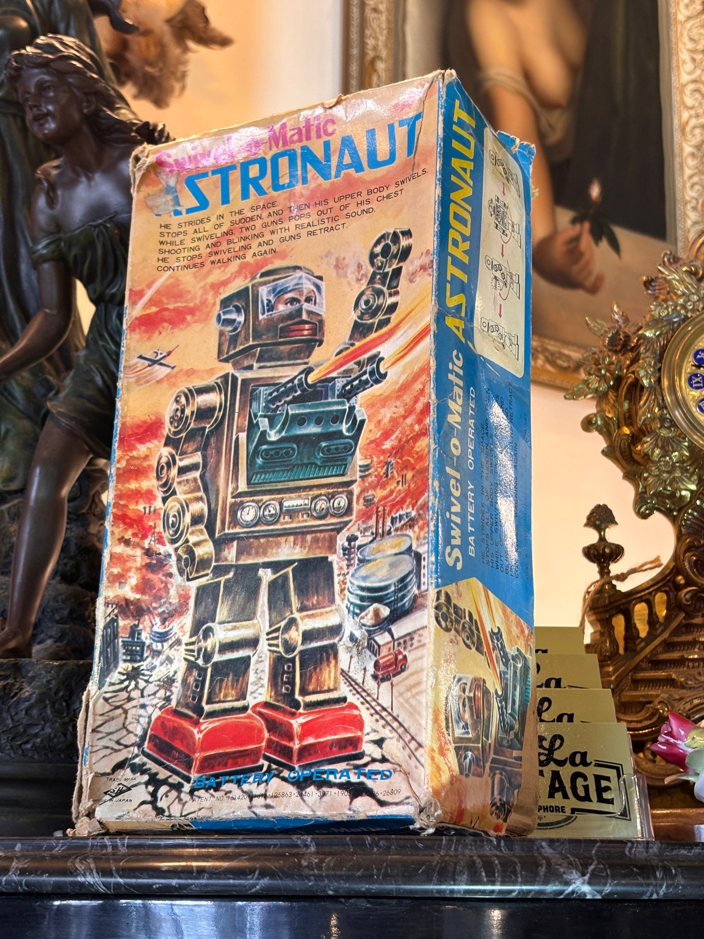 Vintage 1960s Swivel-o-Matic Astronaut Robot – Battery Operated – Made in Japan – Boxed 29cm