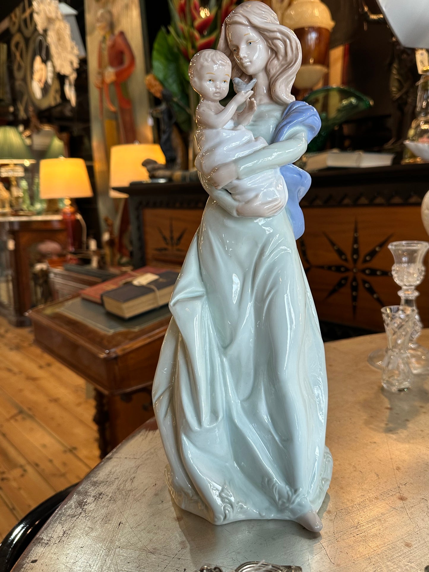 Lady with Child Porcelain Figurine