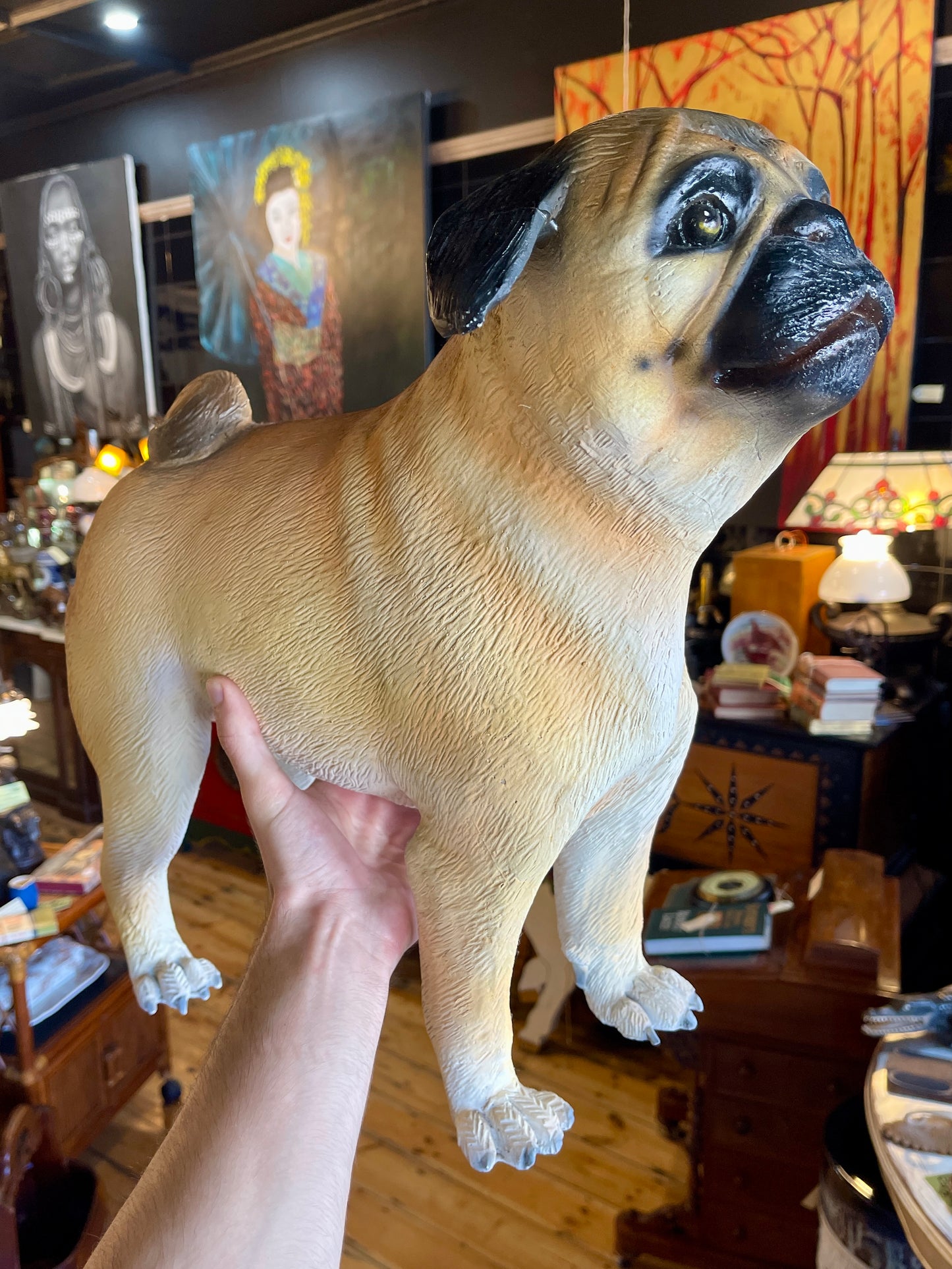 Life-size Fibreglass Pug Statue - Realistic Dog