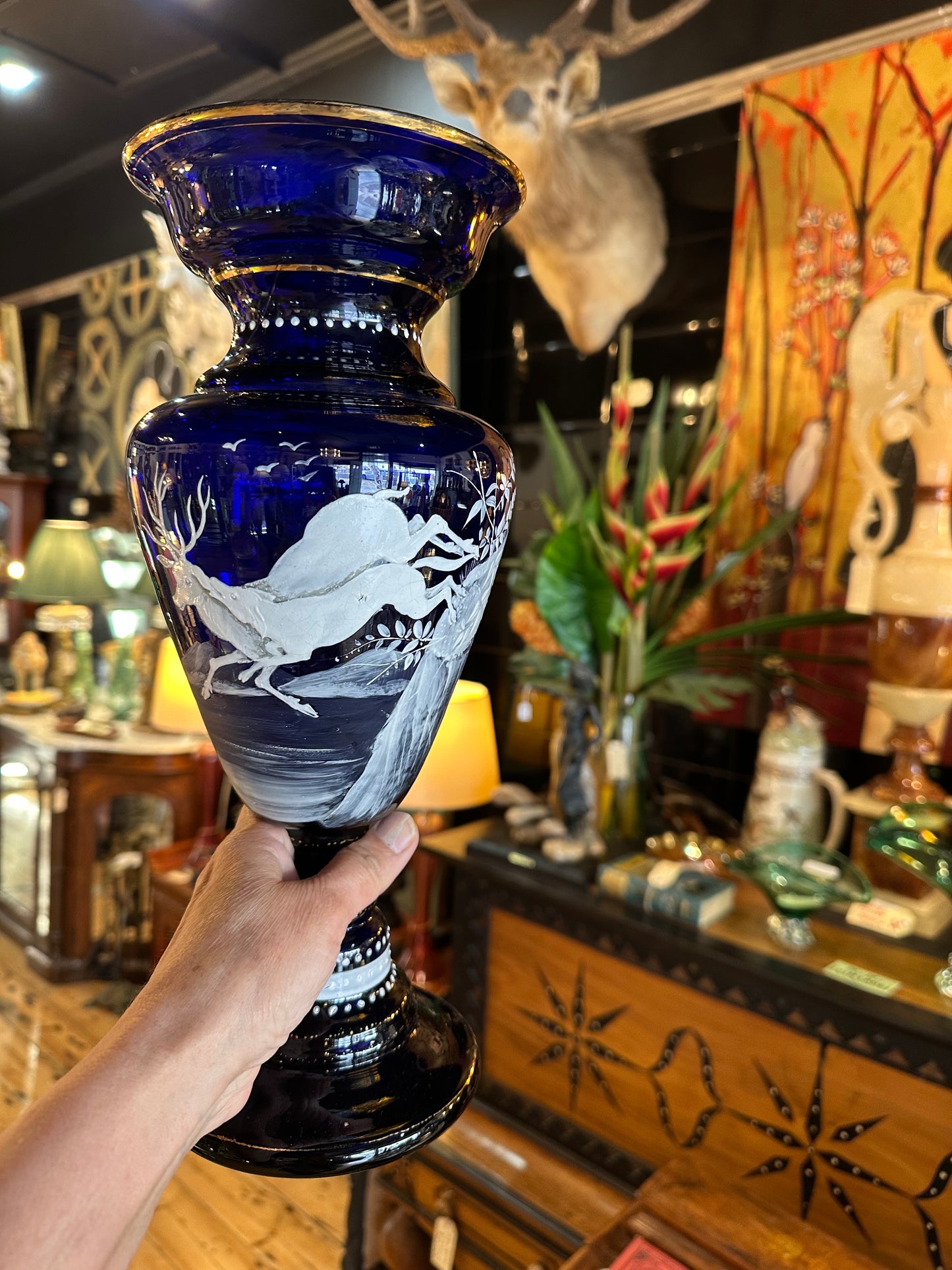 Antique Mary Gregory Vases (PAIR)