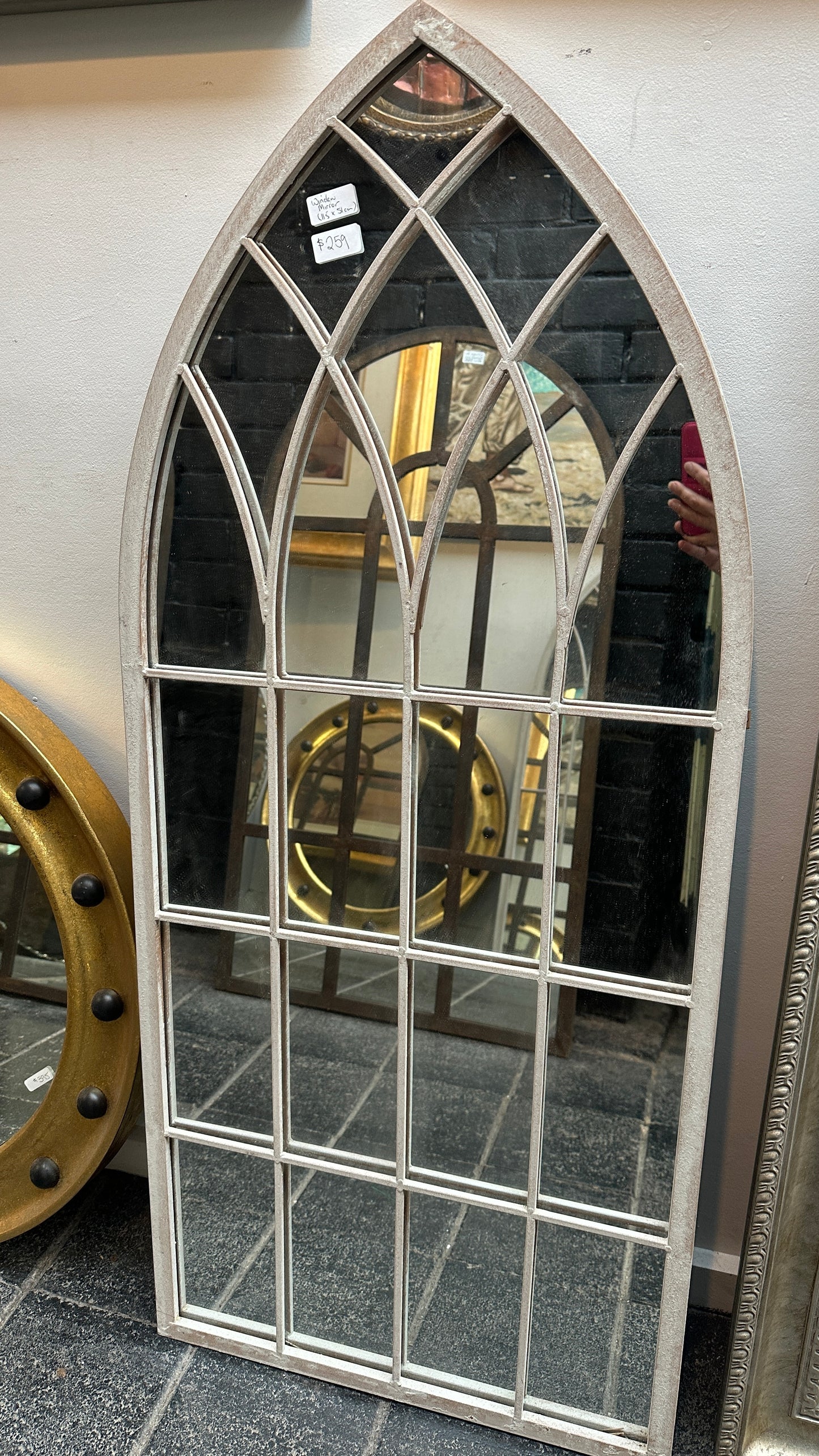 Metal Garden Window Mirror