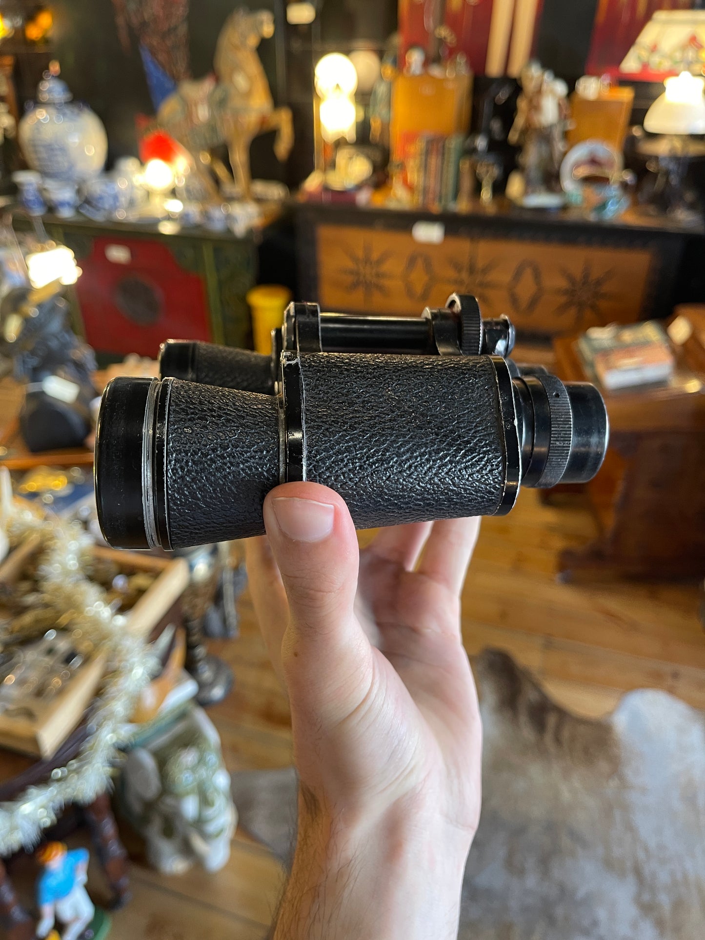 Vintage Ancron Coated Lens Binoculars 7x35 Field 6° No. 93572 with Case & Lens Caps - Circa 1950