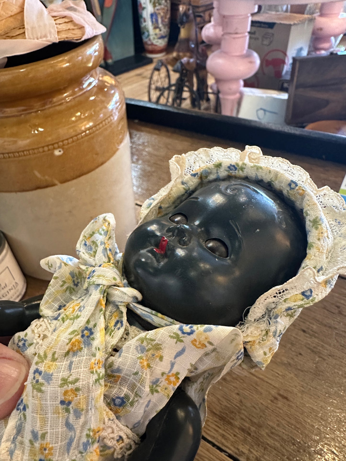 Antique Black Baby Doll, circa 1950s.