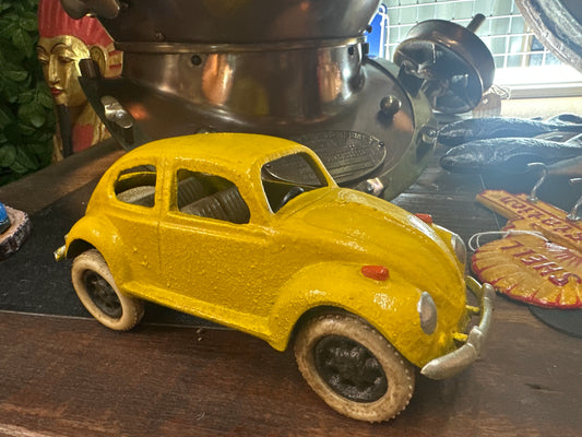 Cast Iron VW Beetle Yellow