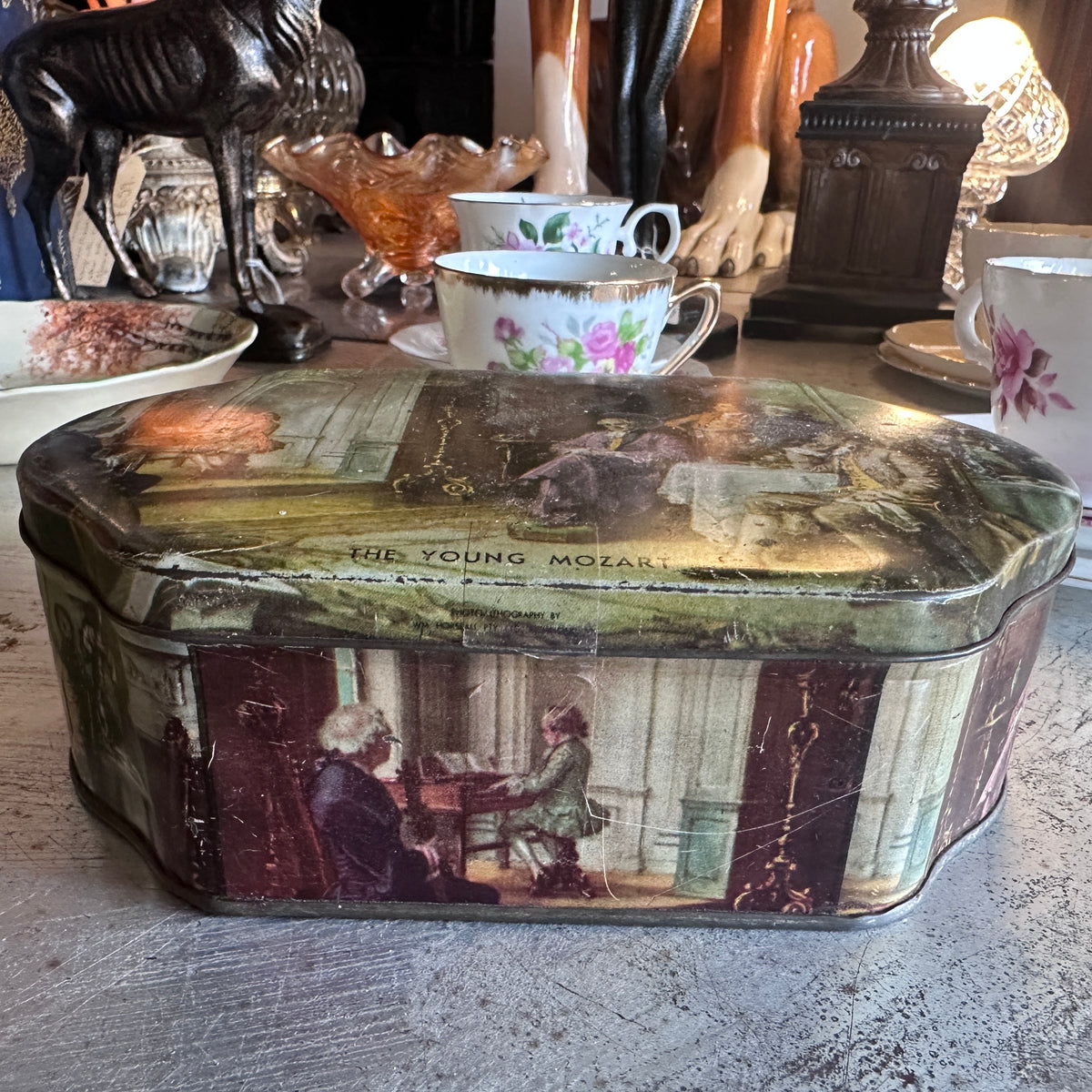 Vintage  A.W. Allen "The Young Mozart" Peter Pan Toffees tin