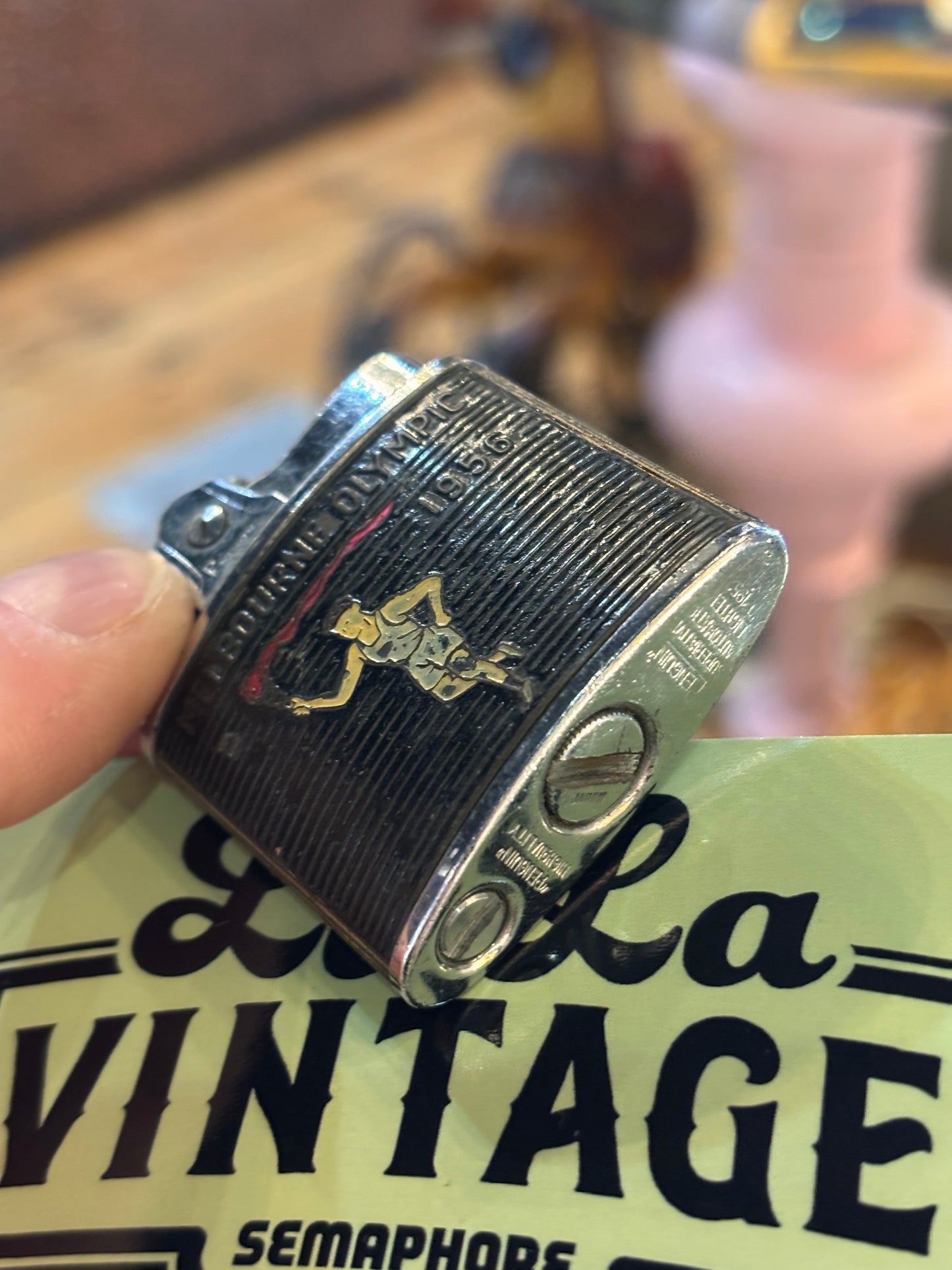 1956 Melbourne Olympics Penguin Superlative Lighter – Vintage Olympic Souvenir