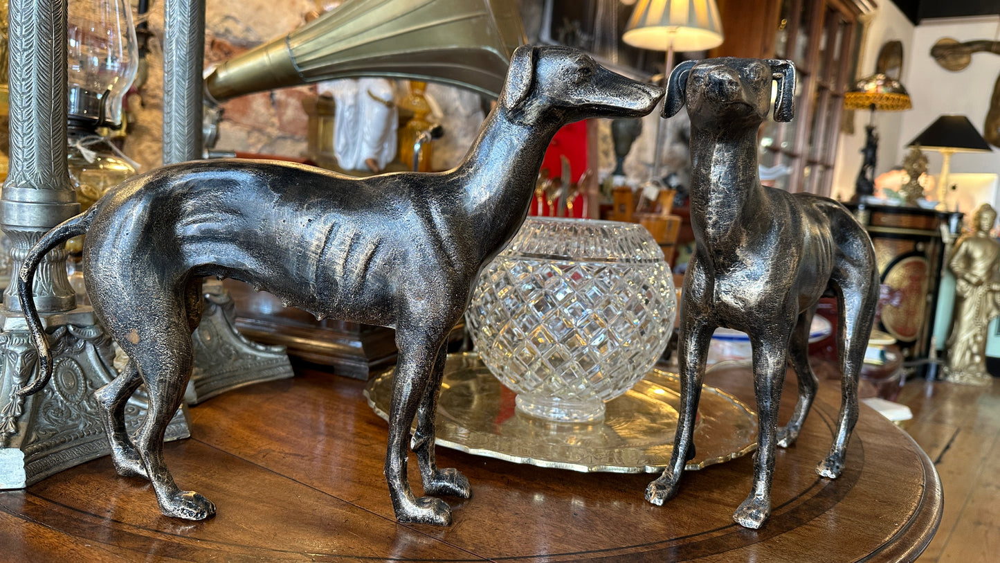 Cast iron Greyhound or Whippet Dog Statues with Bronze finish, Sold Separately