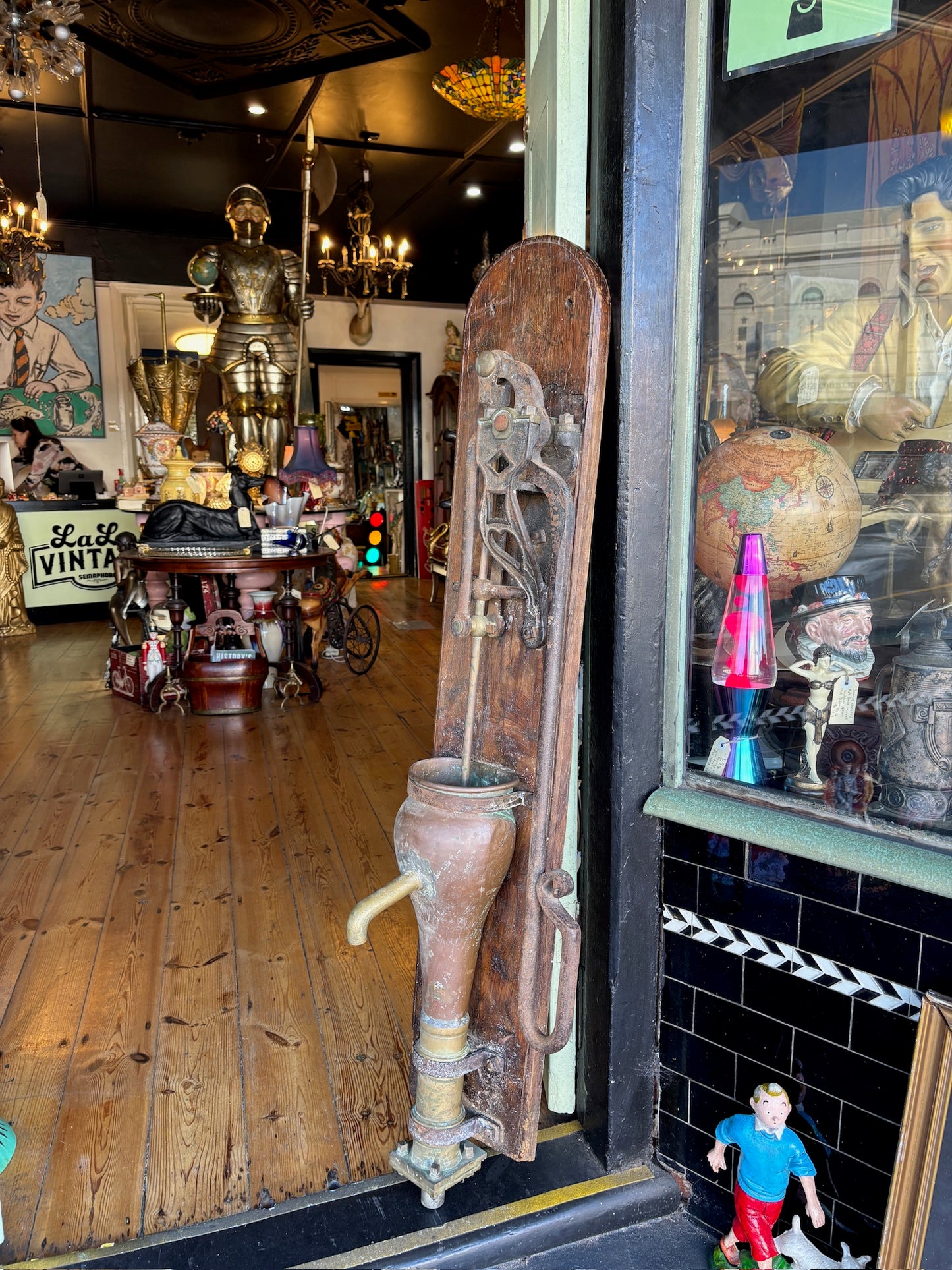 Antique Wall-Mounted Copper & Brass Water Pump (Circa 1900)