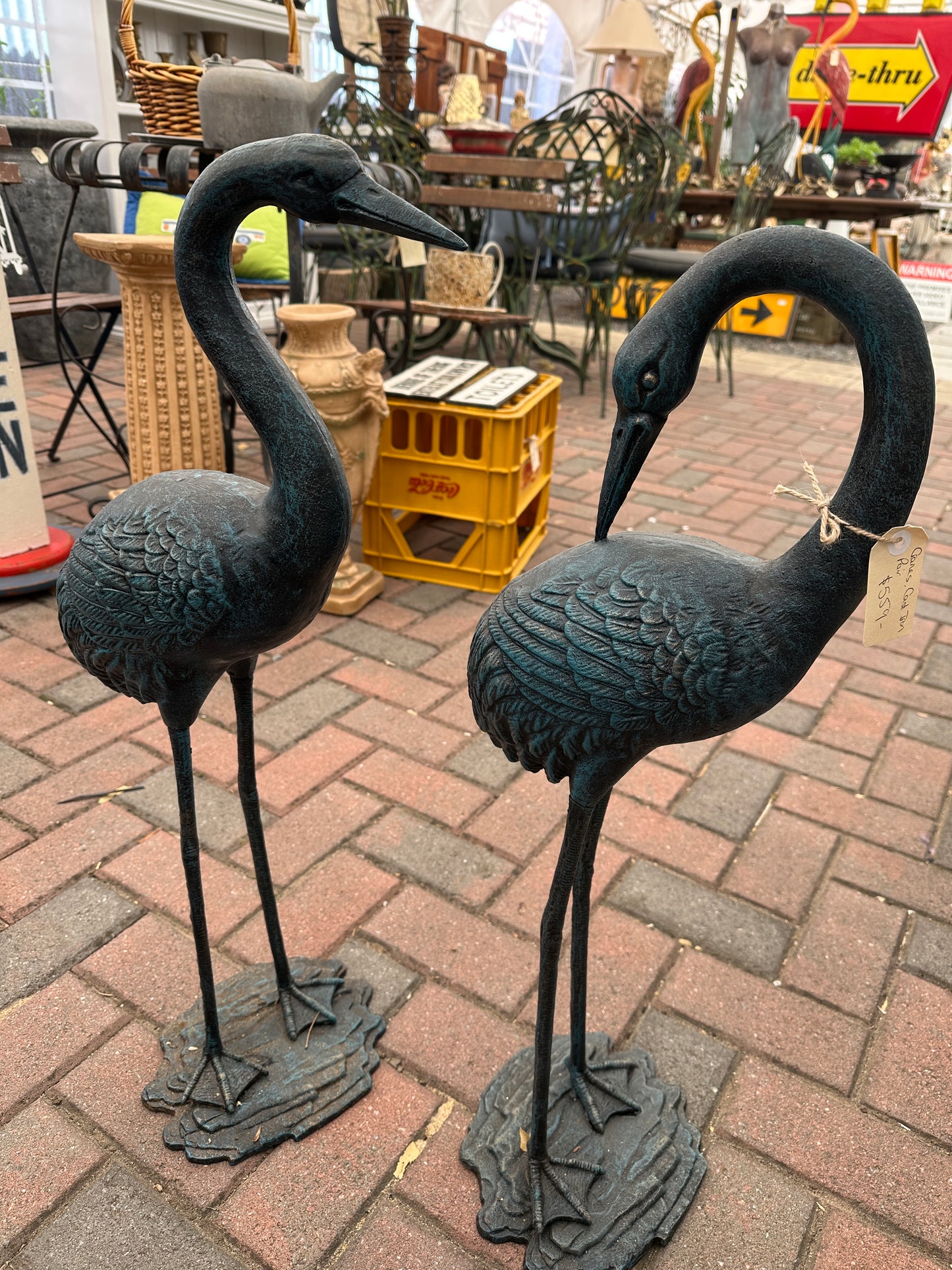 Cast Iron Cranes (available as pair)