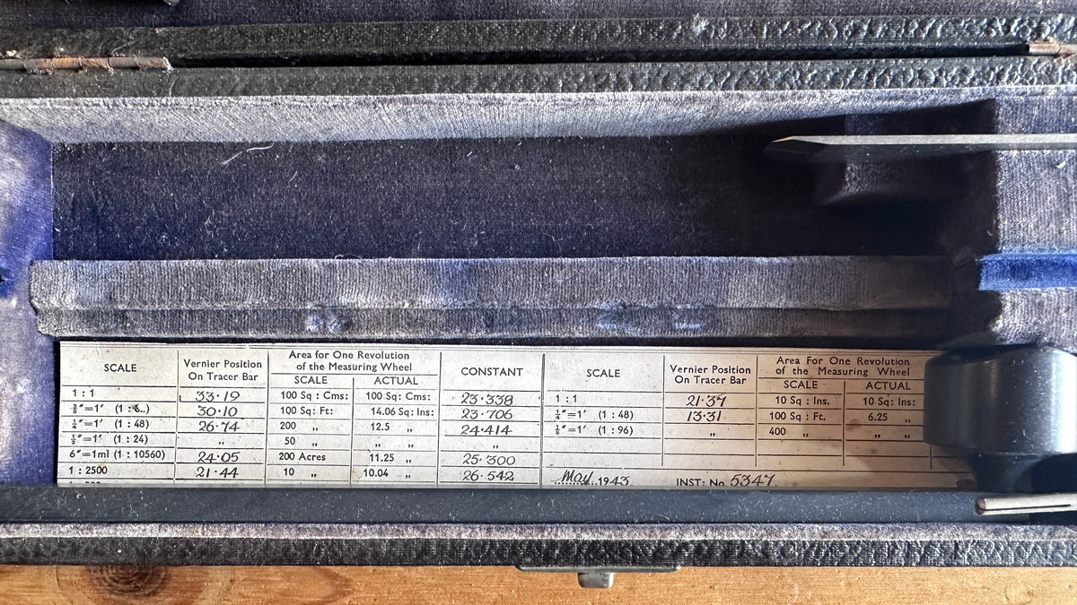 Vintage Stanley Allbrit Compensating Polar Planimeter Drafting Map Tool with Case