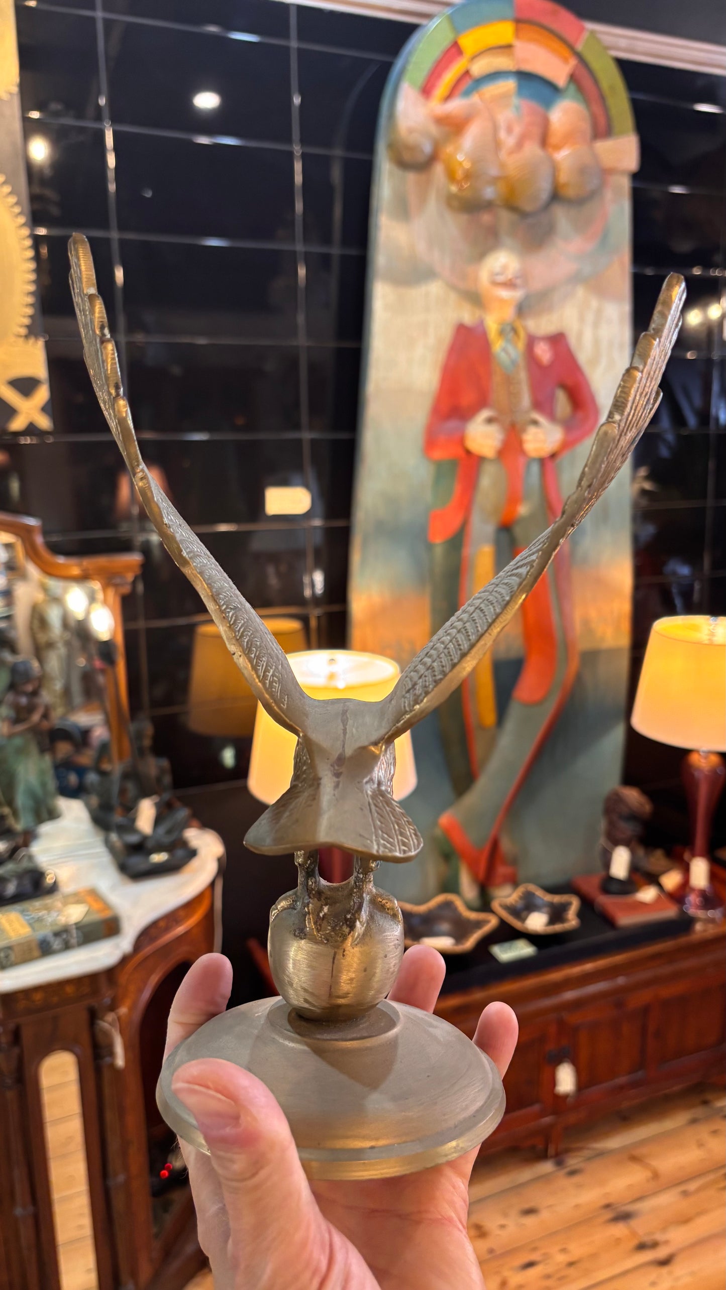 Vintage Cast Metal Eagle Figurine – 26cm