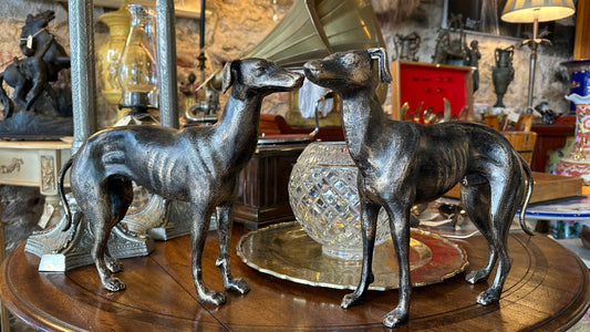 Cast iron Greyhound or Whippet Dog Statues with Bronze finish, Sold Separately