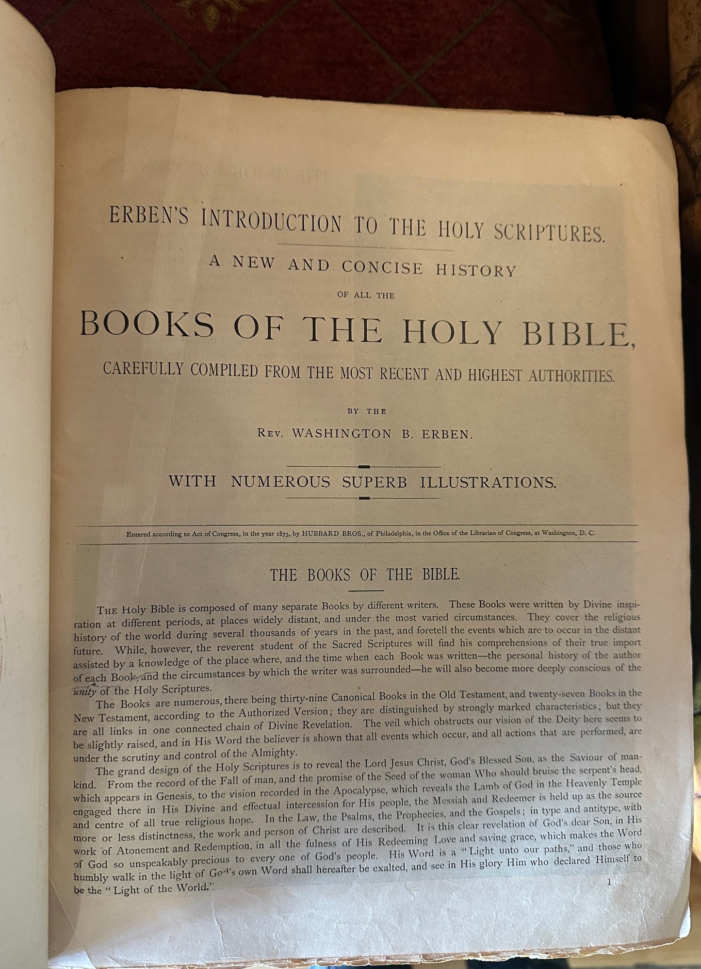 Antique Victorian Leather bound Holy Bible published by Hubbard Bros in Philadelphia.