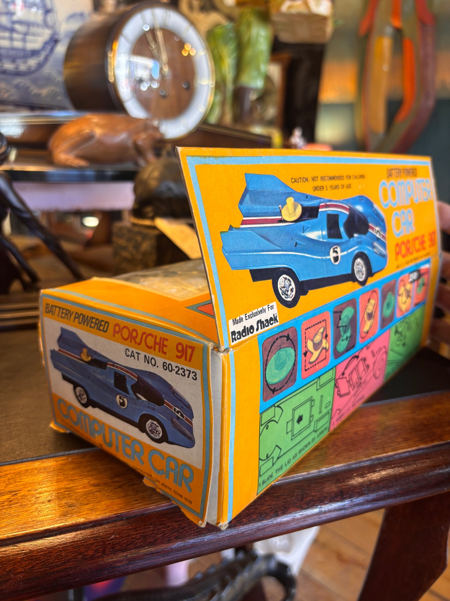 Vintage Radio Shack Battery Powered Computer Car Porsche 917 – Made in Hong Kong – Boxed 1970s