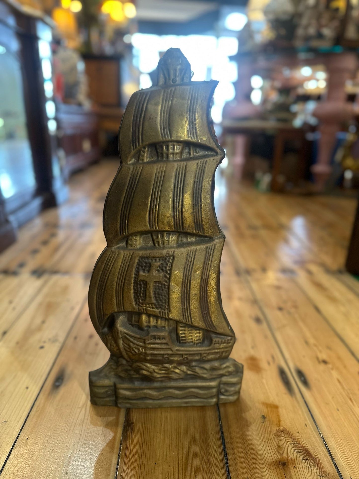 Vintage Nautical Fireplace Brass Tool Set