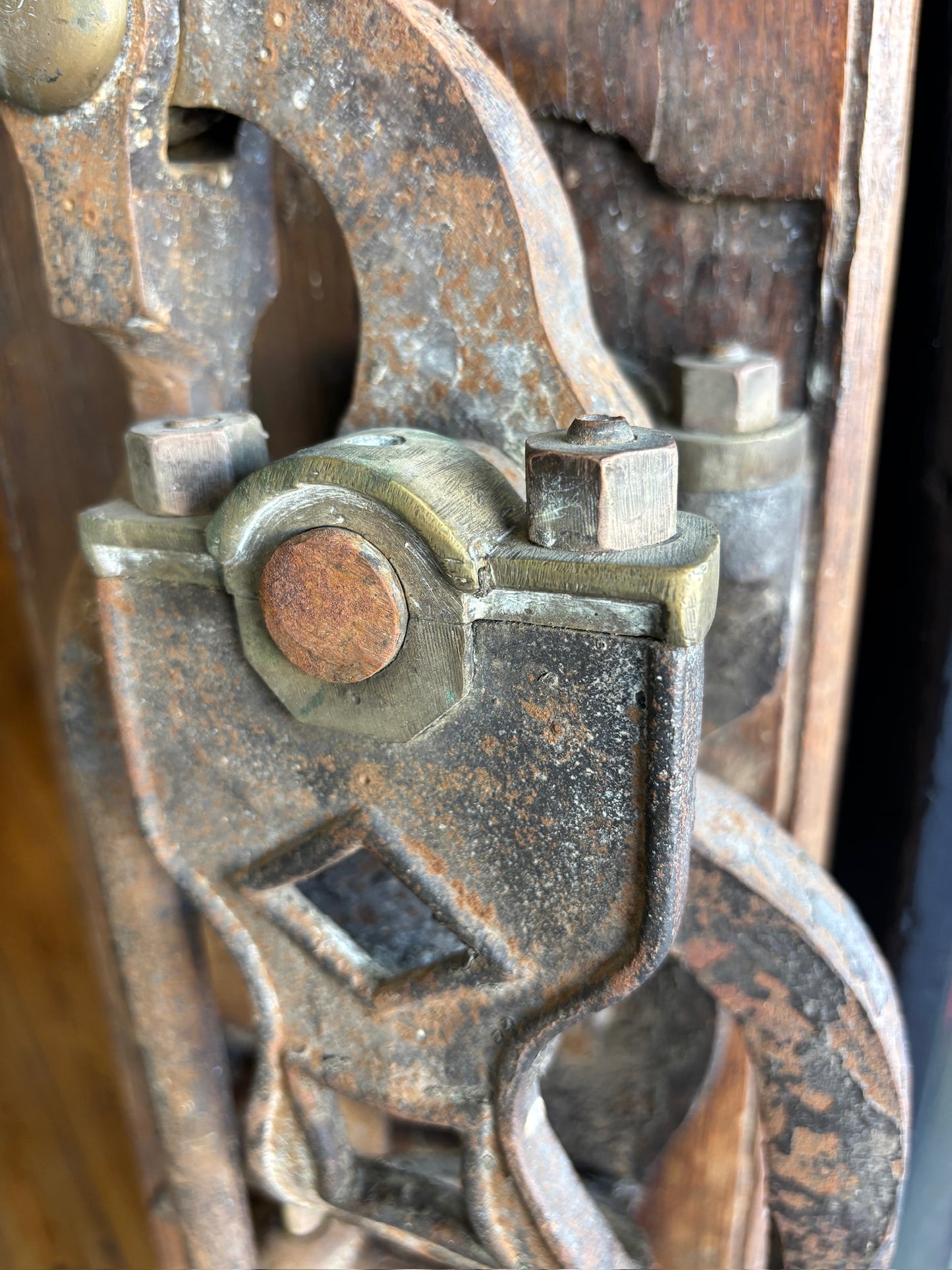 Antique Wall-Mounted Copper & Brass Water Pump (Circa 1900)