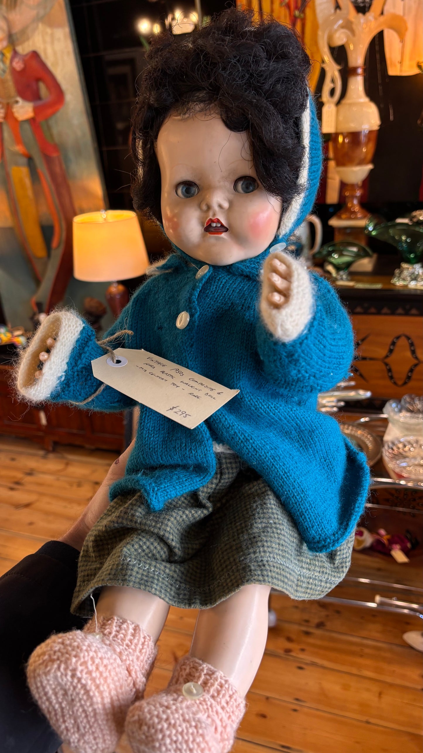 Large 1950s 50cm Hard Plastic Walking Doll – Mid-Century Collectible – Pedigree England