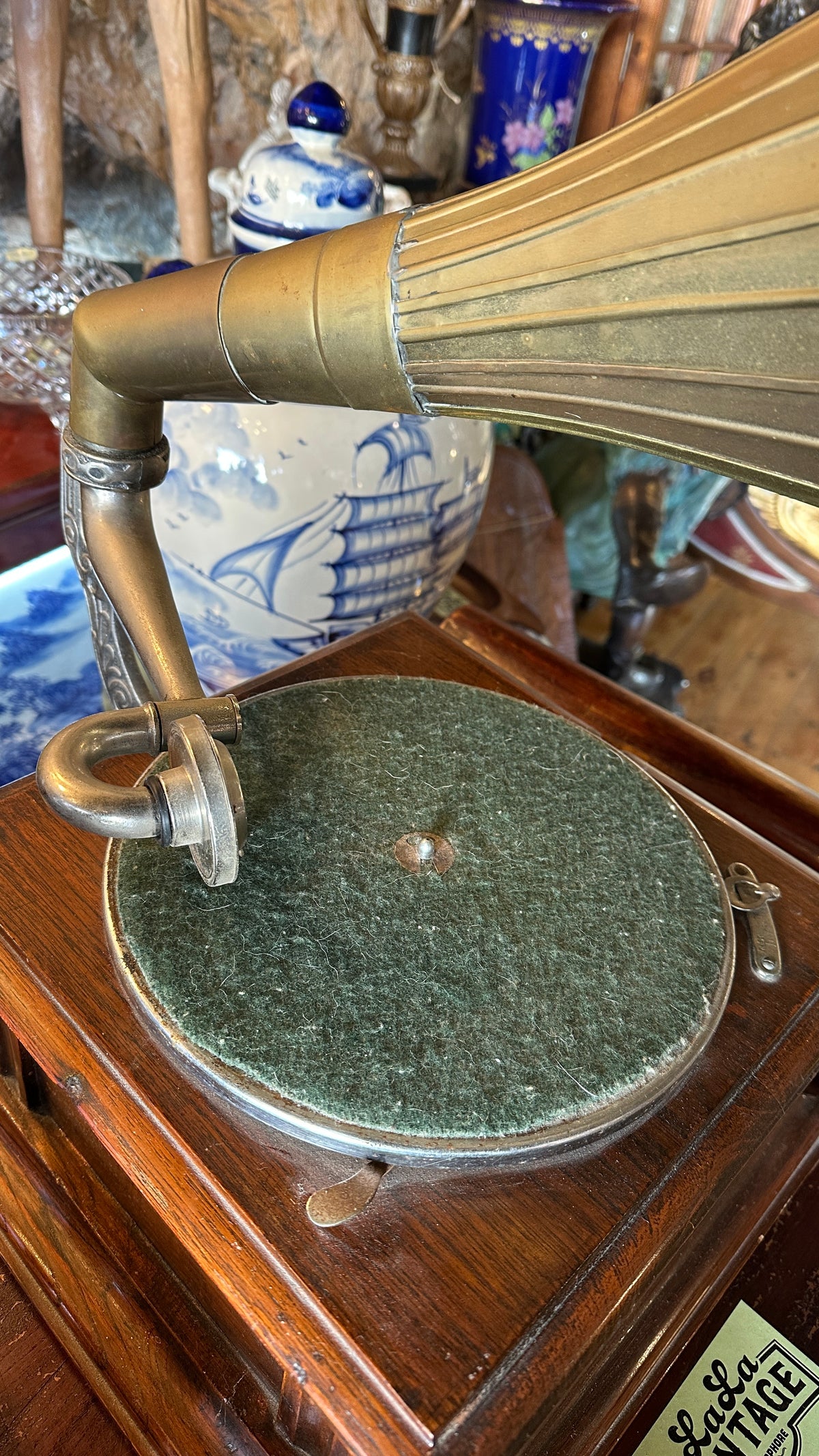 Antique HMV "His Master's Voice" Morning Glory Horn Gramophone