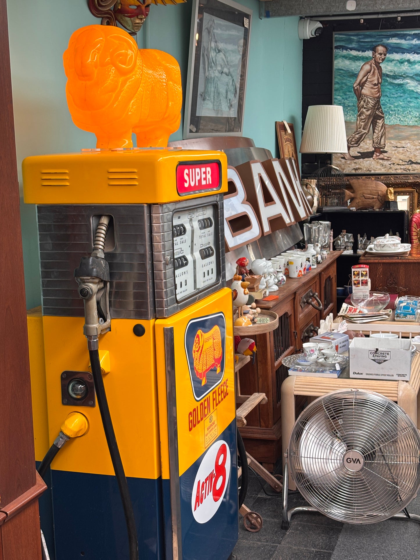 Vintage Wayne Golden Fleece Petrol Bowser Fridge – Rare Dual Hose Service Station Pump